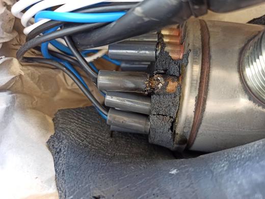 Vyhořelá topná tyč